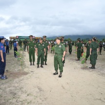 Families of Office of Commander-in-Chief (Army, Navy and Air), military commands hold third collective monsoon treeplanting ceremonies, Tatmadaw helicopters drop seeds