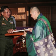 Tatmadaw delegation led by Senior General Min Aung Hlaing visits Tachikawa airbase, Jindaiji monastery