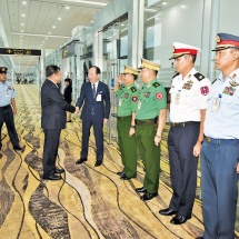 Myanmar Tatmadaw goodwill delegation led by Senior General Min Aung Hlaing arrives back from Japan