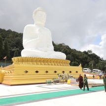 Senior General Min Aung Hlaing views progress in construction of Thatta Thattaha Maha Bawdi Pagoda