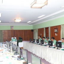 Senior General Min Aung Hlaing attends and scrutinizes choice of arms for No 6 Intake of Graduate Female Cadet Course of Defence Services (Army) Officers Training School (Hmawby)