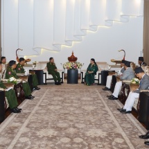President of Nepal H.E. Mrs. Bidya Devi Bhandari and Senior General Min Aung Hlaing cordially meet