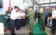 Senior General Min Aung Hlaing inspects Tatmadaw Textile Factory (Thamaing)