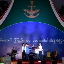 Prize presentation ceremony of Defence Services Commander-in-Chief’s Trophy Tatmadaw (Army, Navy and Air) Golf Tournament 2019-2020 held
