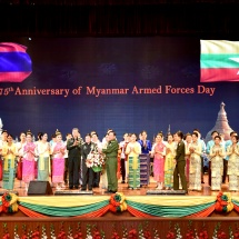 Cultural troupe of Lao People’s Armed Forces performs to honour the 75th anniversary (diamond jubilee) of Armed Forces Day 2020