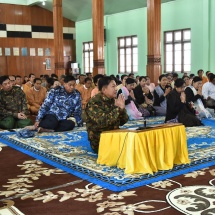 Ceremony to donate heat resistant tiles by families of Tatmadaw (Army, Navy and Air) to Inlay PhaungdawU Pagoda, merit-sharing ceremony takes place
