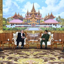 Senior General Min Aung Hlaing receives Chairman of Japan-Myanmar Friendship Association Mr. Hideo WATANABE