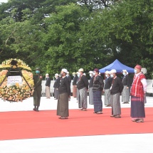 တပ်မတော်ကာကွယ်ရေးဦးစီးချုပ် ဗိုလ်ချုပ်မှူးကြီး မင်းအောင်လှိုင် (၇၃) နှစ်မြောက် အာဇာနည်နေ့အခမ်းအနားသို့ တက်ရောက်ဂါရဝပြု