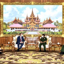 Senior General Min Aung Hlaing receives Ambassador of the Netherlands to Myanmar H.E. Mr. Wouter Jurgens    