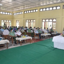 Senior General Min Aung Hlaing inspects local naval base in Coco Island Township, meets local elders and people