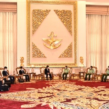 Senior General Min Aung Hlaing receives delegation led by Japanese Foreign Affairs Minister