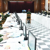 Senior General Min Aung Hlaing attends ceremony of choice of military arms for 63rd Intake of DSA, takes part in the selection process, inspects local defence services hospital