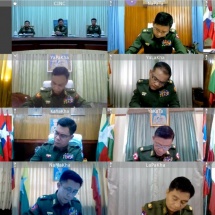  Senior General Min Aung Hlaing meets commanders of military commands through video teleconference (VTC)