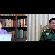 Senior General Min Aung Hlaing receives interview with Popular News Journal of Asian Fame Media via video tele conference