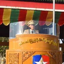 Female military personnel being annually turned out for serving defence duty of the Republic of the Union of Myanmar