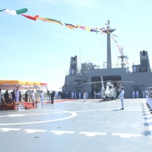 Naval ships including attack submarine (Minye Theinkhathu) put into operation in commemoration of 73rd Anniversary of Tatmadaw (Navy) Day