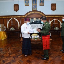 တပ်မတော်ကာကွယ်ရေးဦးစီးချုပ် ဗိုလ်ချုပ်မှူးကြီး မင်းအောင်လှိုင် ကချင်နှစ်ခြင်းခရစ်ယာန် အသင်းချုပ် (KBC) အဖွဲ့မှ တာဝန်ရှိသူများအားလက်ခံတွေ့ဆုံ