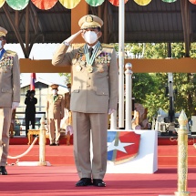 Female military personnel being annually turned out for serving defence duty of the Republic of the Union of Myanmar