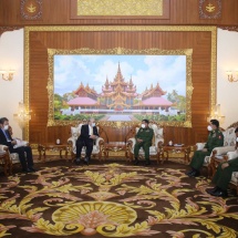 Senior General Min Aung Hlaing receives Mr. Hideo WATANABE, Chairman of Japan-Myanmar Friendship Association of Japan and Former Member of House of Counsellors in the Diet of Japan