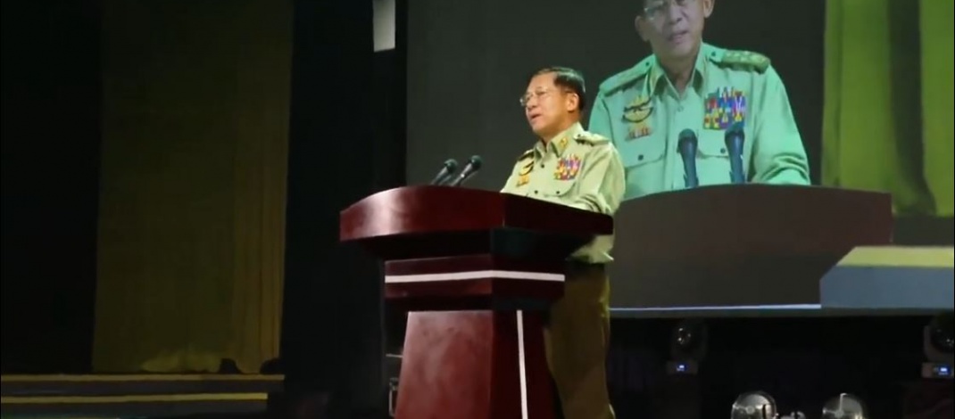 နိုင်ငံတော်စီမံအုပ်ချုပ်ရေးကောင်စီဥက္ကဋ္ဌ တပ်မတော်ကာကွယ်ရေးဦးစီးချုပ် ဗိုလ်ချုပ်မှူးကြီး မင်းအောင်လှိုင် မြန်မာ့အသံနှင့် ရုပ်မြင်သံကြား၏ (၇၅) နှစ်မြောက် စိန်ရတုနှစ်ပတ်လည်နေ့ အခမ်းအနားသို့ တက်ရောက်အမှာစကားပြောကြား (ရုပ်သံသတင်း)