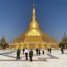 Chairman of State Administration Council Senior General Min Aung Hlaing pays homage to Uppatasanti Pagoda in Nay Pyi Taw