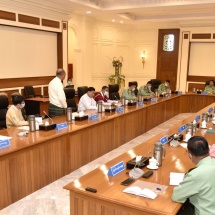 State Administration Council Chairman Commander-in-Chief of Defence Services Senior General Min Aung Hlaing meets Council Members