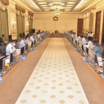 Chairman of State Administration Council Commander-in-Chief of Defence Services Senior General Min Aung Hlaingaddresses meeting 3/2021 of Management Committee of State Administration Council