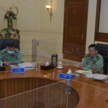 နိုင်ငံတော်စီမံအုပ်ချုပ်ရေးကောင်စီဥက္ကဋ္ဌ၊ တပ်မတော်ကာကွယ်ရေးဦးစီးချုပ် ဗိုလ်ချုပ်မှူးကြီး မင်းအောင်လှိုင် နိုင်ငံတော်စီမံအုပ်ချုပ်ရေးကောင်စီ အစည်းအဝေးသို့ တက်ရောက်အမှာစကားပြောကြား