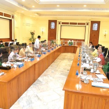 Chairman of the State Administration Council Commanderin-Chief of Defence Services Senior General Min Aung Hlaing addresses meeting 8/2021 of the Council