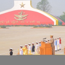 Parade of the 76th Anniversary Armed Forces Day held;Chairman of the State Administration Council Commanderin-Chief of Defence Services Senior General Maha Thray Sithu Min Aung Hlaing delivers address