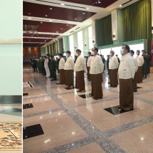 Opening ceremony of commemorative statues of retired commanders-in-chief and commanders-in-chief of Defence Services who performed duty in successive eras held to mark 76th Anniversary of Armed Forces Day