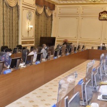 Chairman of State Administration Council Commander-in-Chief of Defence Services Senior General Min Aung Hlaing addresses meeting (4/2021) of council’s management committee