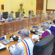 State Administration Council Chairman Commander-in-Chief of Defence Services Senior General Min Aung Hlaing addresses meeting 11/2021 of State Administration Council