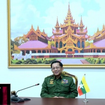 Chairman of State Administration Council Commander-in-Chief of Defence Services Senior General Min Aung Hlaing answers questions of Phoenix TV of China
