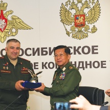 Delegation led by Chairman of State Administration Council Commander-in-Chief of Defence Services Senior General Min Aung Hlaing arrives in Novosibirsk, visits Novosibirsk State Academic Opera and Ballet Theatre, Higher Military Command School, Russian Academy of Science (Siberian Branch)