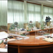 Chairman of the State Administration Council Commander-in-Chief of Defence Services Senior General Min Aung Hlaing looks into requirements at second coordination meeting on COVID-19 prevention, control and treatment