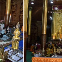 Yadana diamond orb, golden umbrella hoisted atop Maha Muni Buddha Image to mark its centennial anniversary, consecration held in Kengtung