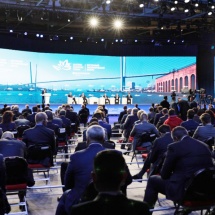 Chairman of State Administration Council Prime Minister Senior General Min Aung Hlaing takes part in Plenary Session of 7th Eastern Economic Forum-2022