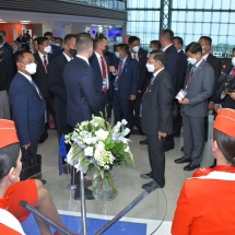 SAC Chairman Prime Minister Senior General Min Aung Hlaing visits exhibition of Eastern Economic Forum-2022, holds talks with officials from Rosatom State Corporations