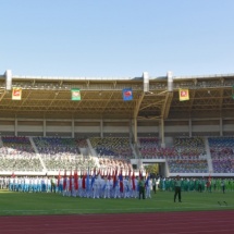 အားကစားမြှင့်တင်ခြင်းသည် နိုင်ငံတော်ကို ကာကွယ်စောင့်ရှောက်ခြင်းပင်ဖြစ်၊ ယှဉ်ပြိုင်ရသည့်အားကစားကဏ္ဍအလိုက် အောင်မြင်မှုများရရှိအောင်ကြိုးစားပြီး တပ်မတော်နှင့် နိုင်ငံတော်၏ဂုဏ်ကို မြှင့်တင်နိုင်သူများဖြစ်အောင် ကြိုးစားသွားကြရမည်