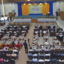 Chairman of State Administration Council Prime Minister Senior General Min Aung Hlaing enjoys literary talks commemorating Myanmar Literati Day