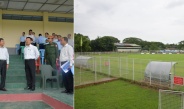 Chairman of State Administration Council Prime Minister Senior General Min Aung Hlaing inspects measures for raising sports standard in Ayeyawady Region, water supply tasks in Pathein