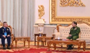 Chairman of State Administration Council Commander-in-Chief of Defence Services Senior General Min Aung Hlaing receives delegation led by Air Chief Marshal Punpakdee Pattanakul of Royal Thai Air Force