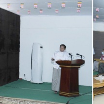 Growing Barringtonia acutangula plants at Mucalinda lake, erecting stone inscription plaque for Pitakat treatises in line with Sixth Buddhist Synod held at Buddha Park where Maravijaya Buddha Image would be built