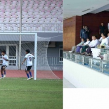 SAC Chairman Prime Minister Senior General Min Aung Hlaing attends final match and awarding for men’s football tournament of Basic Education Students Sports Festival for 2022-2023 academic year