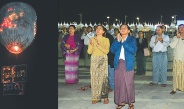 Hot-air balloons launch at Maravijaya Buddha Image Tazaungdine Lighting Festival