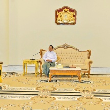 Chairman of State Administration Council Prime Minister Senior General Min Aung Hlaing receives H.E. Mr. Vinay Mohan Kwatra, Foreign Secretary of Ministry of External Affairs of India