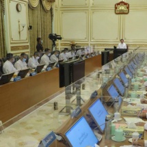 Chairman of State Administration Council Prime Minister Senior General Min Aung Hlaing addresses Union Government meeting 8/2022