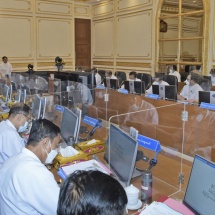 Chairman of State Administration Council Prime Minister Senior General Min Aung Hlaing addresses Union Government meeting 5/2022