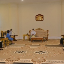 နိုင်ငံတော်စီမံအုပ်ချုပ်ရေးကောင်စီဥက္ကဋ္ဌ နိုင်ငံတော်ဝန်ကြီးချုပ် ဗိုလ်ချုပ်မှူးကြီး မင်းအောင်လှိုင် မြန်မာနိုင်ငံဆိုင်ရာ ထိုင်းနိုင်ငံသံအမတ်ကြီးအား လက်ခံတွေ့ဆုံ